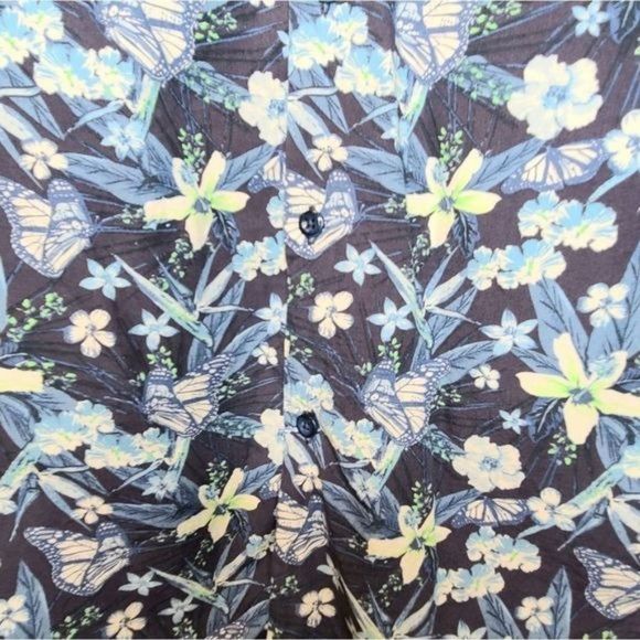 Men's DF Blue Hawaiin Floral Button Down Shirt sz Medium - Picture 6 of 6